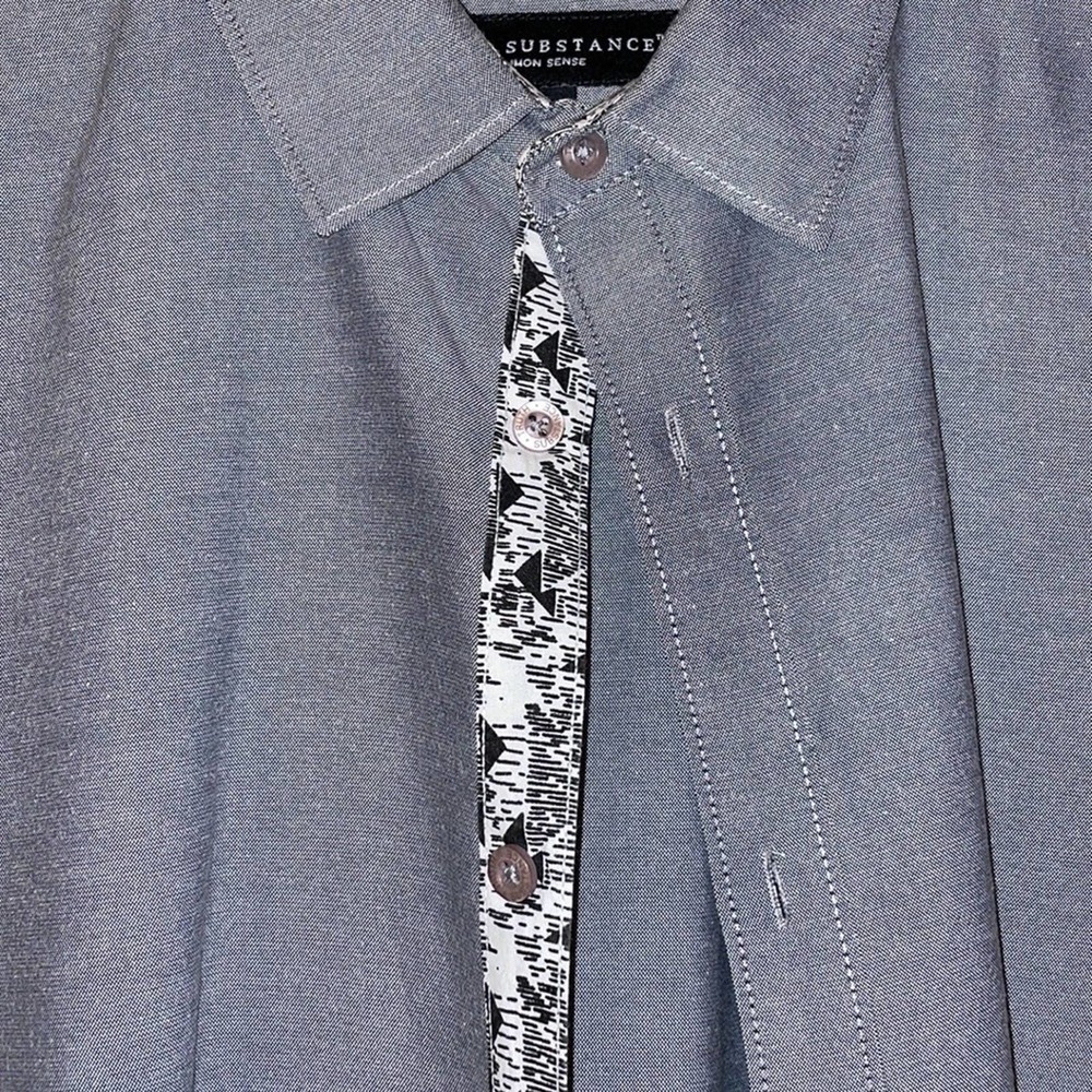 TRUTH.SUBSTANCE | Mens' short-sleeved button down shirt in grey Size Large - Picture 4 of 12